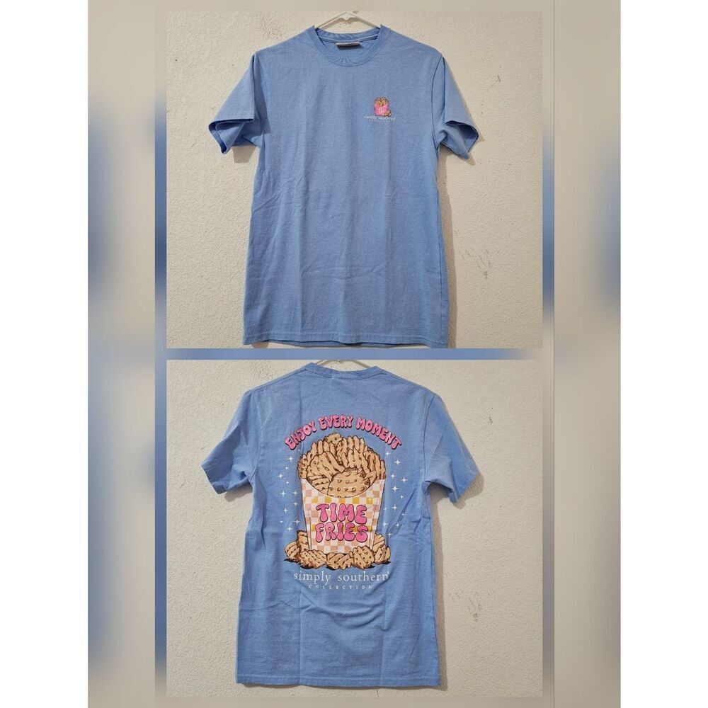 Simply Southern Blue Tee Enjoy Life! Size Small